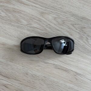 Streamside Canyon Polarized Sport Wraparound Black Sunglasses